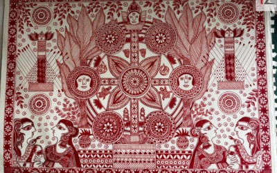 Red Ritual Rhythm: The Secret Geometry of Khobar Madhubani